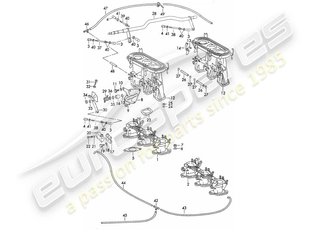 porsche 1971 (911) einspritzsystem - drosselklappengehäuse - d - mj 1972>> ersatzteildiagramm