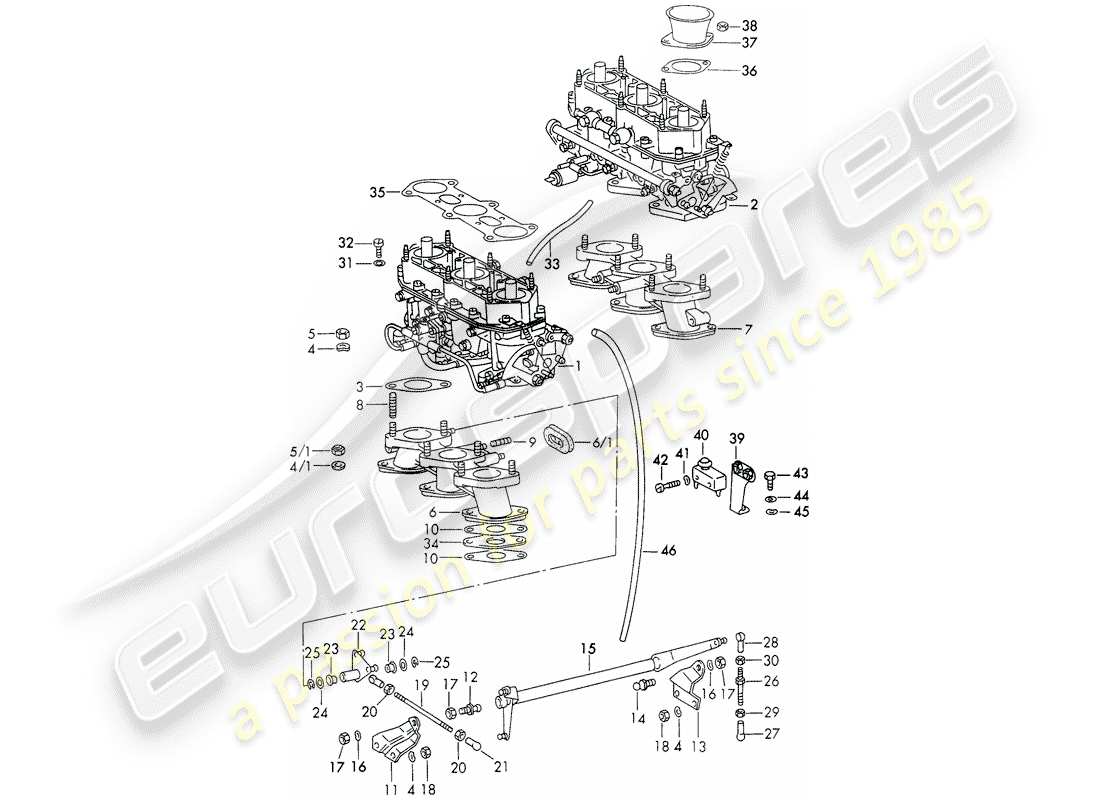porsche 1971 (911) vergaser - - zenith - ersatzteildiagramm