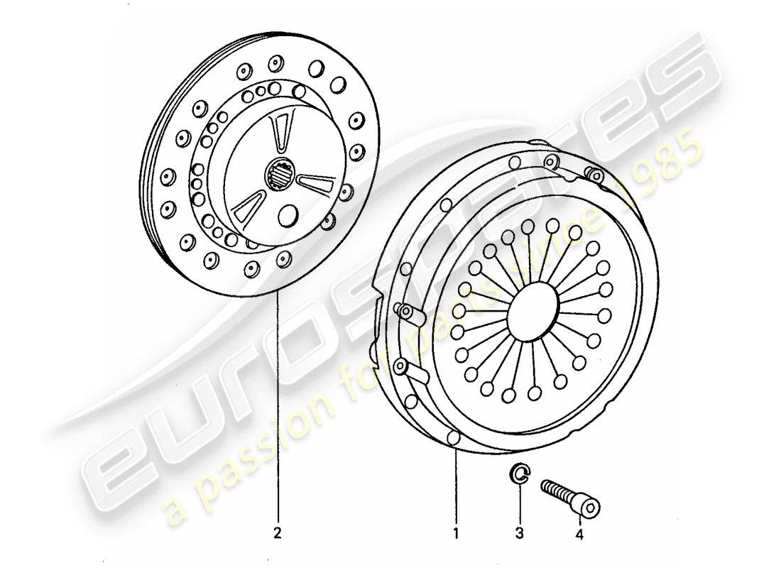 porsche 1975 (911) kupplung teilediagramm