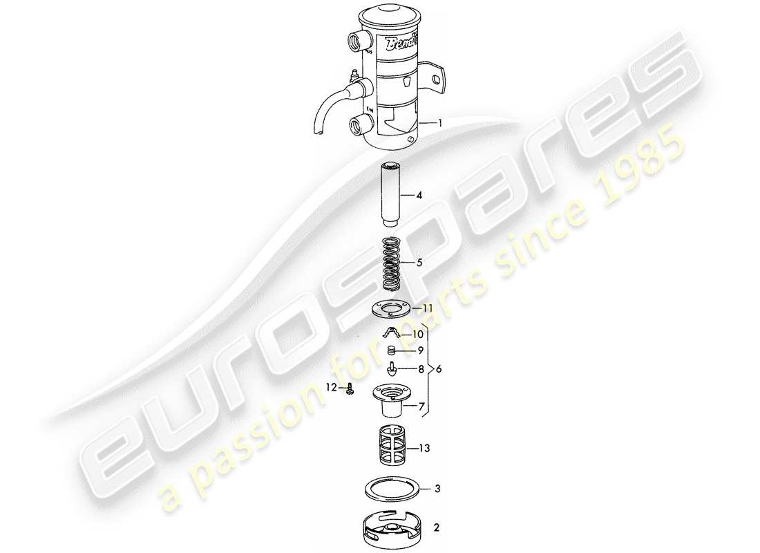 porsche 1964 (356b/356c) einzelteile - für - kraftstoffpumpe ersatzteildiagramm