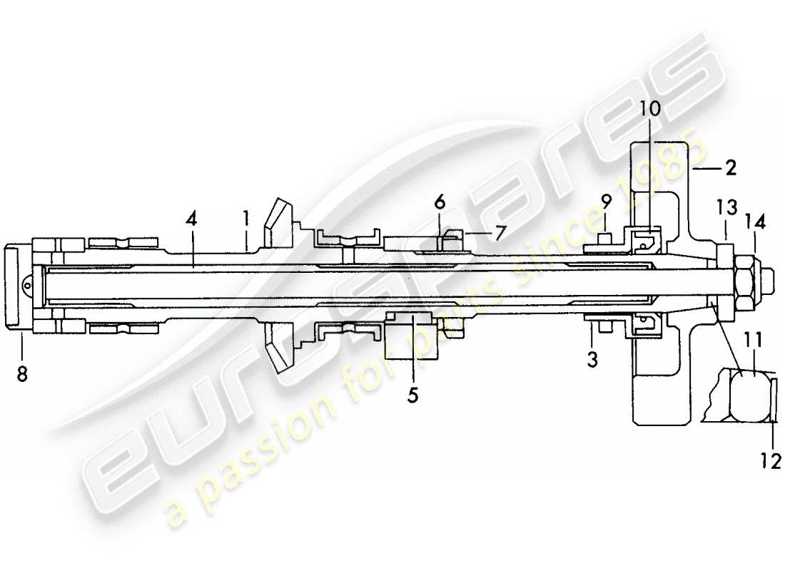 porsche 1961 (356b/356c) nockenwelle - und - schwungradgewichte - einlass - zylinder - 1 + 2 - und - zylinder - 3 + 4 ersatzteildiagramm