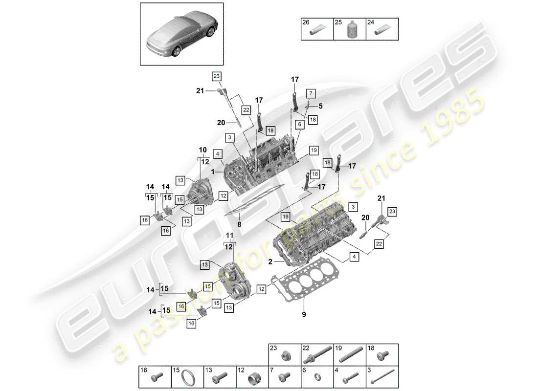 porsche 2019 (panamera 971-1) zylinderkopf teilediagramm