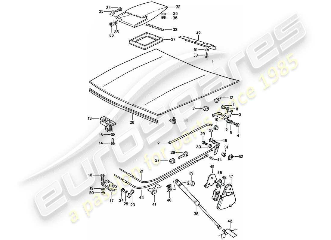 porsche 1981 (924) cover-ersatzteildiagramm