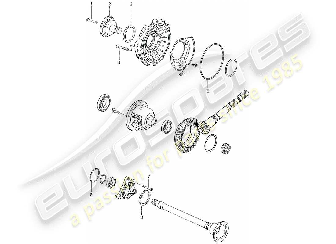 porsche 2003 (996) tiptronic - - differential - differentialgehäuse ersatzteildiagramm