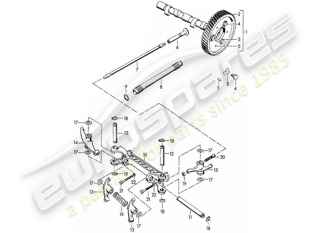 porsche 1957 (356/356a) nockenwelle - m 22 001 >> - m 50 101 >> - m 33 901 >> - m 41 001 >> - m 60 001 >> - m 80 001 >> ersatzteildiagramm