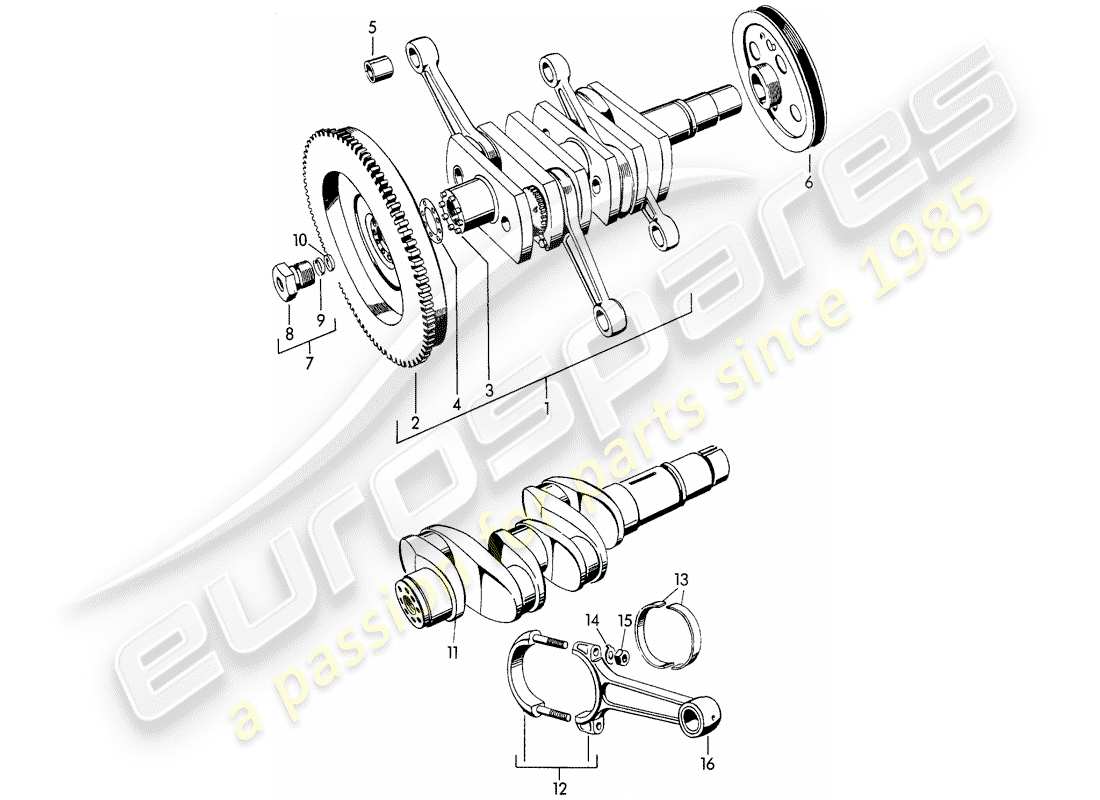 porsche 1957 (356/356a) kurbelwelle - m >> 10 199 - m >> 21 780 - m >> 50 099 - m >> 21 999 - m >> 33 899 - m >> 40 999 teilediagramm