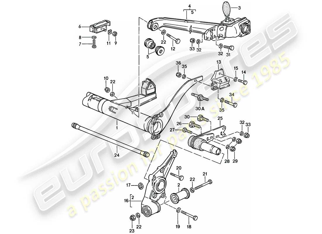 porsche 1983 (944) hinterachsträger - schräglenker ersatzteildiagramm
