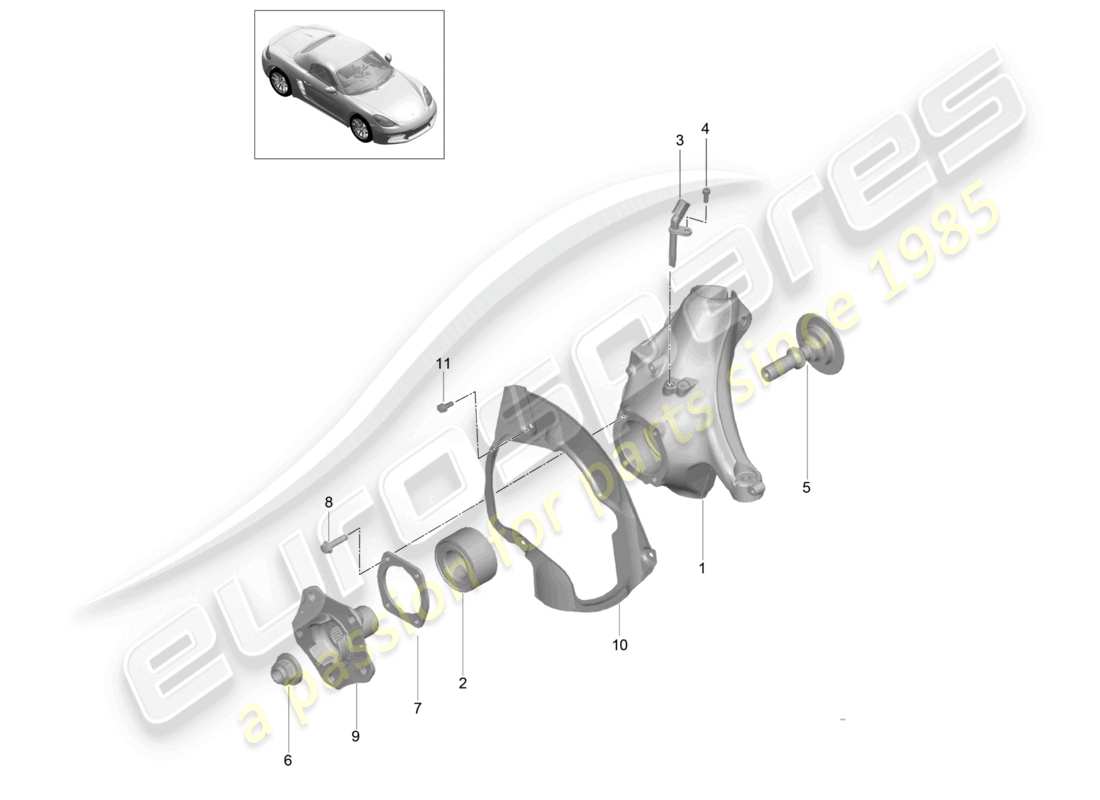 porsche 2020 (718 boxster) radträger radnabe teilediagramm