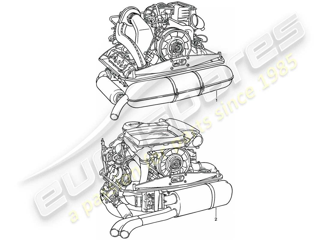 porsche 1989 (911) austauschmotor - bereit zum einbau teilediagramm