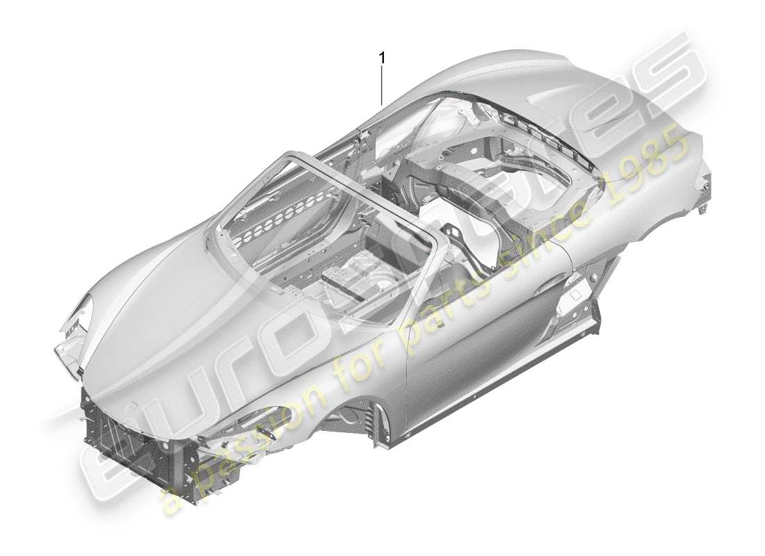 porsche 2020 (718 boxster) karosserie - teilediagramm