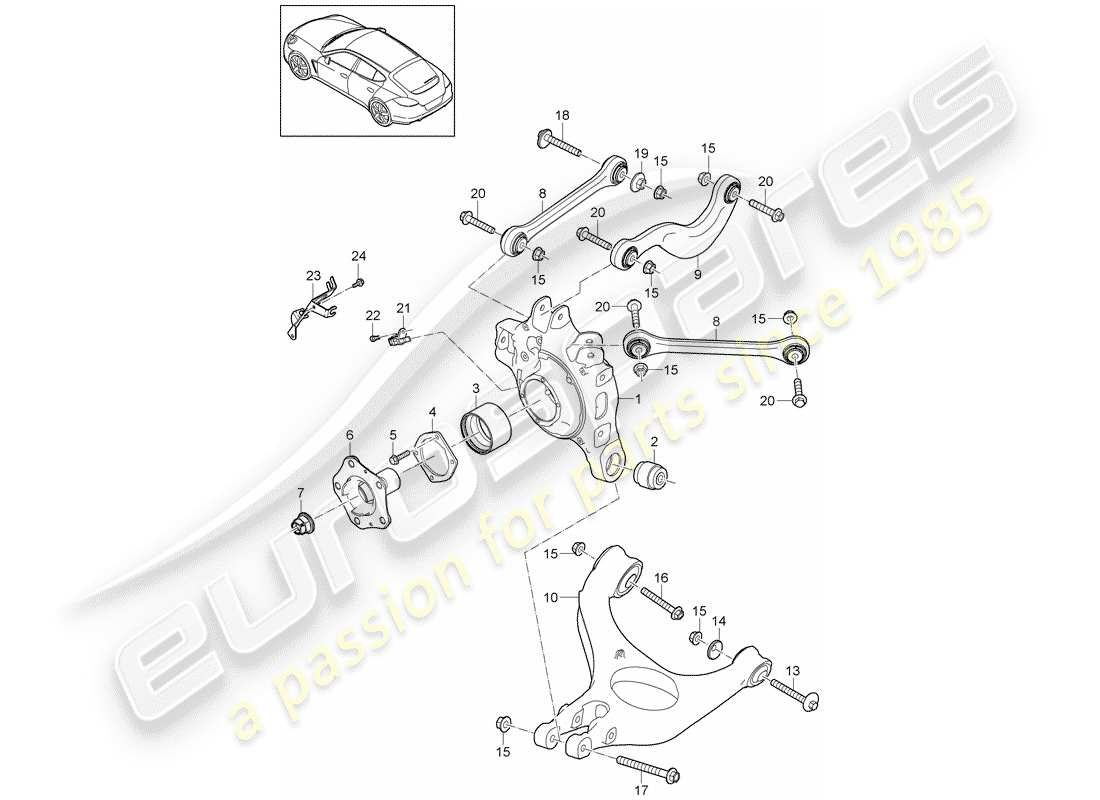 porsche 2010 (panamera 970) hinterachse teilediagramm