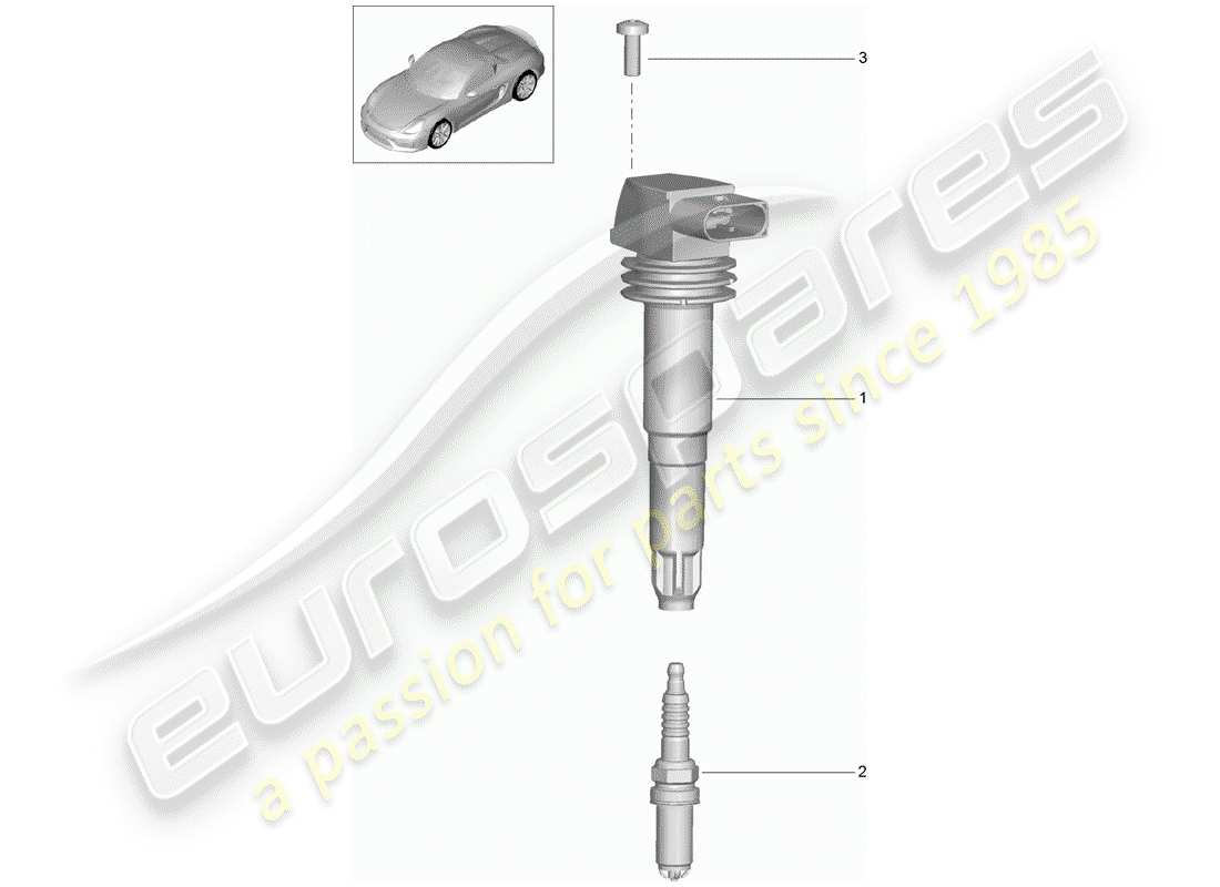 porsche 2016 (981 boxster spyder) zündsystem teilediagramm