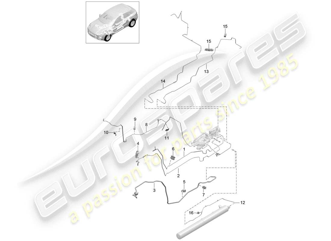 porsche 2017 (macan) selbstnivellierendes system - teilediagramm