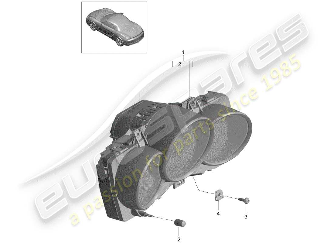 porsche 2016 (981 boxster) instrumente teilediagramm