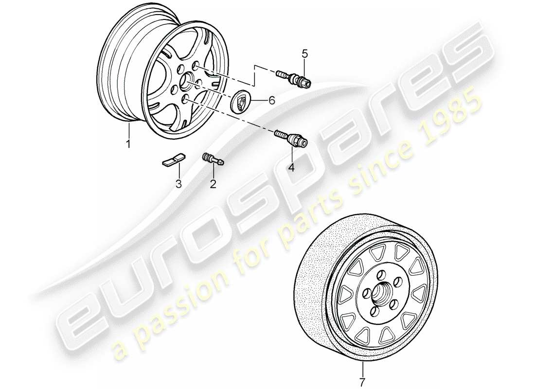 porsche 2007 (987 cayman) räder ersatzteildiagramm