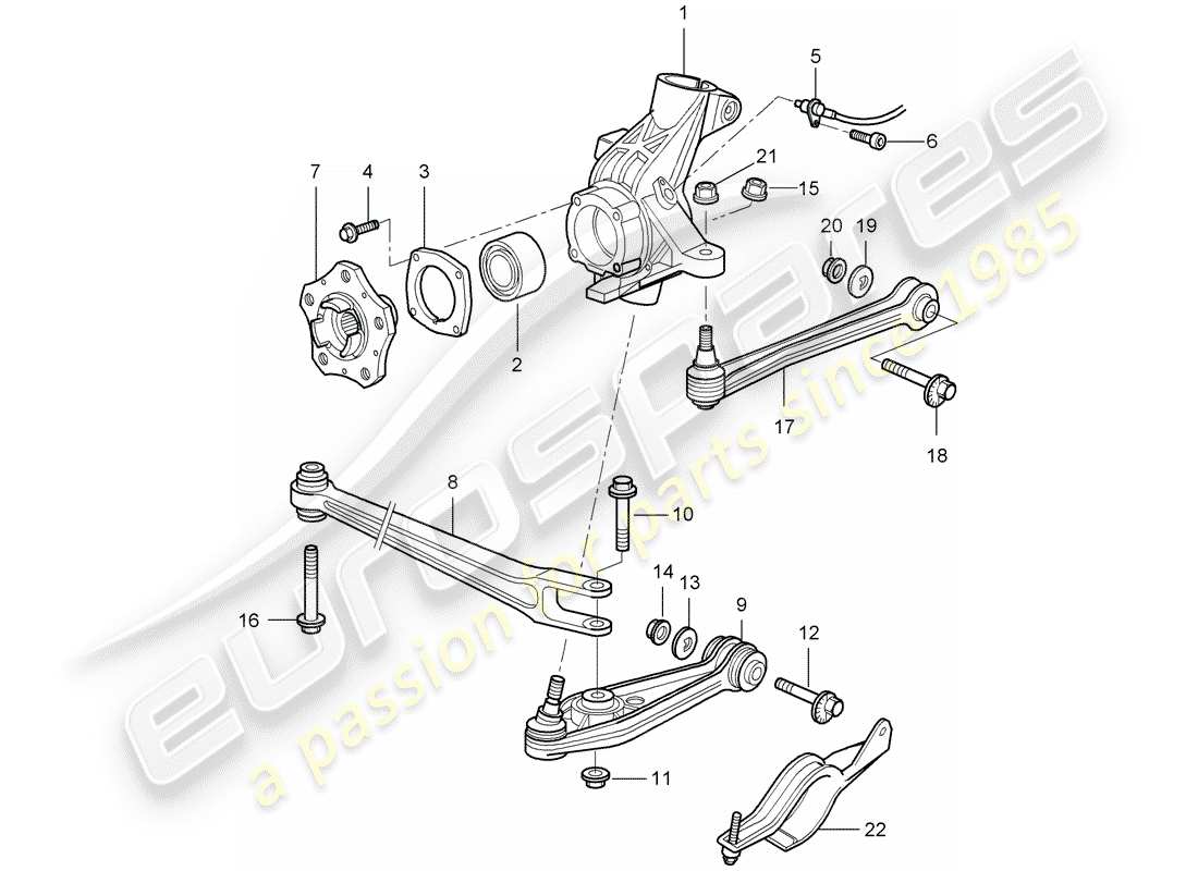 porsche 2008 (987 cayman) hinterachse teilediagramm
