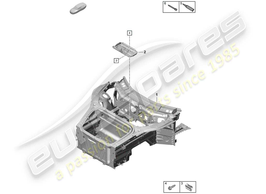 porsche 2019 (718 boxster spyder) front end teilediagramm