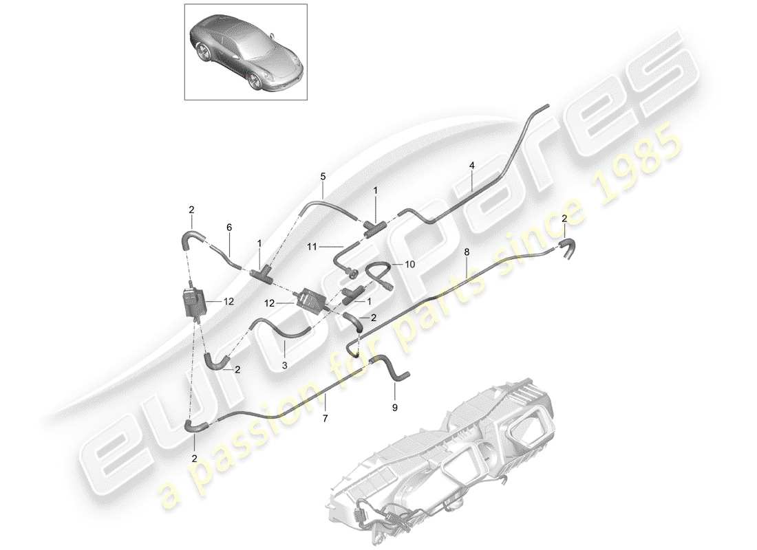 porsche 2015 (991-1) luftfilter - teilediagramm