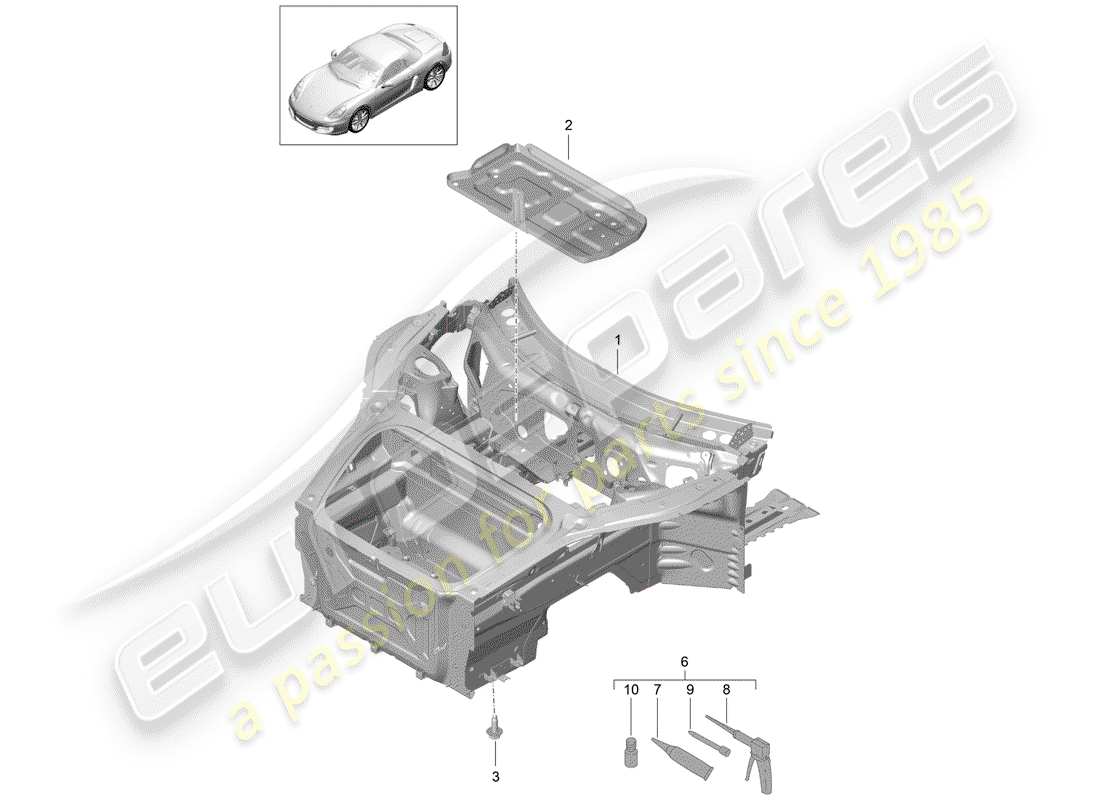 porsche 2016 (981 boxster) front end teilediagramm
