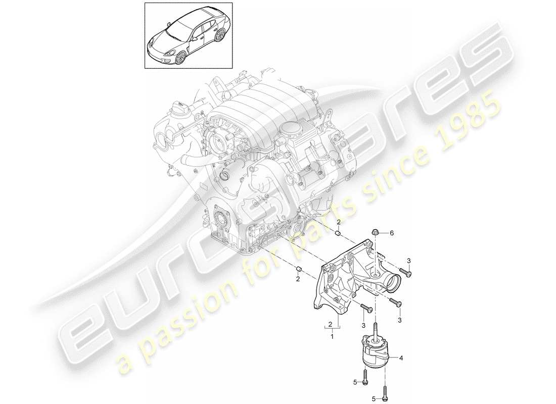 porsche 2016 (panamera 970) motoraufhängung teilediagramm