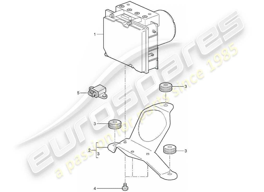 porsche 2005 (987 boxster) hydraulikeinheit ersatzteildiagramm