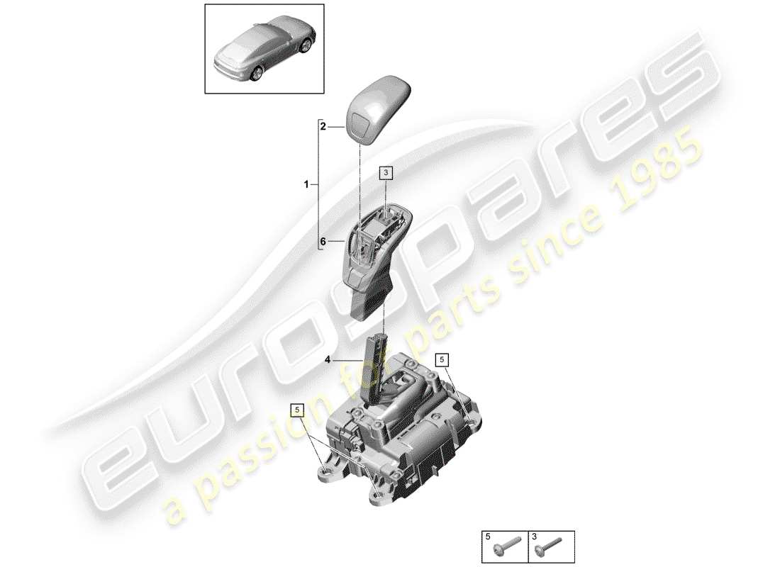 porsche 2019 (panamera 971-1) wählhebel ersatzteildiagramm