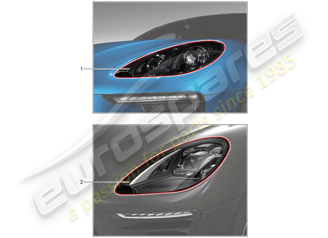 porsche 2017 (tequipment macan) scheinwerfer-teilediagramm