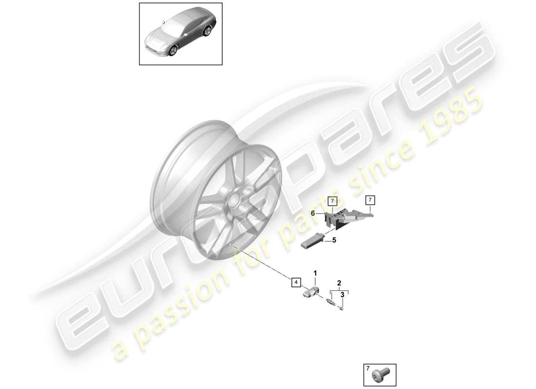 porsche 2017 (panamera 971-1) reifendruck-kontrollsystem teilediagramm