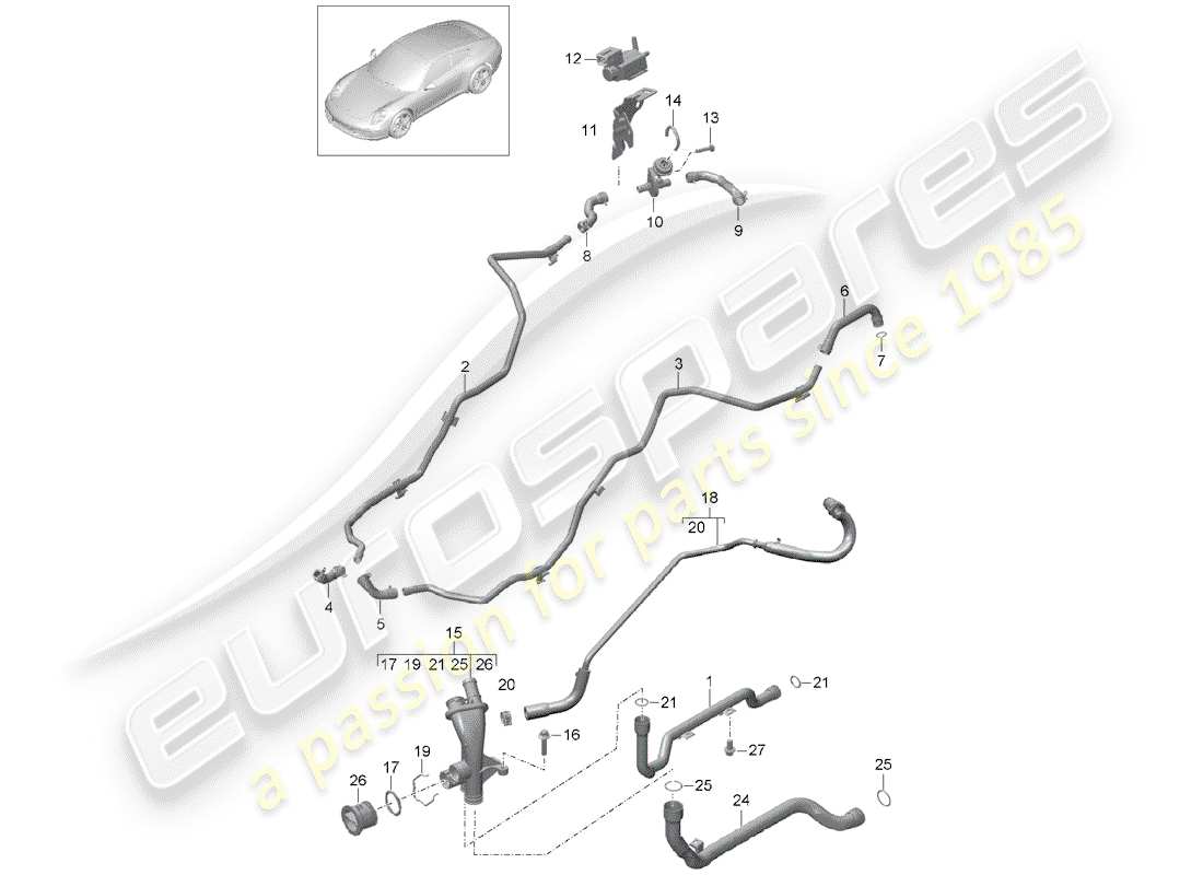 porsche 2014 (991-1) connection teilediagramm