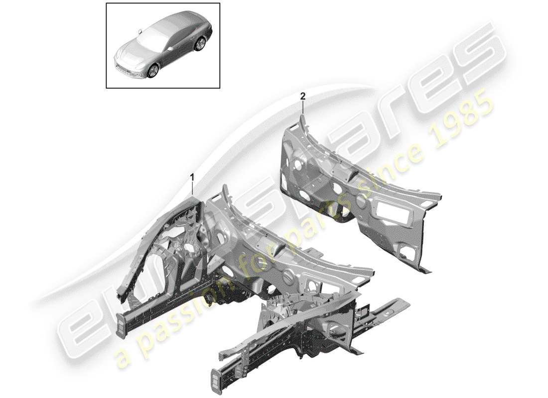porsche 2019 (panamera 971-1) front end teilediagramm