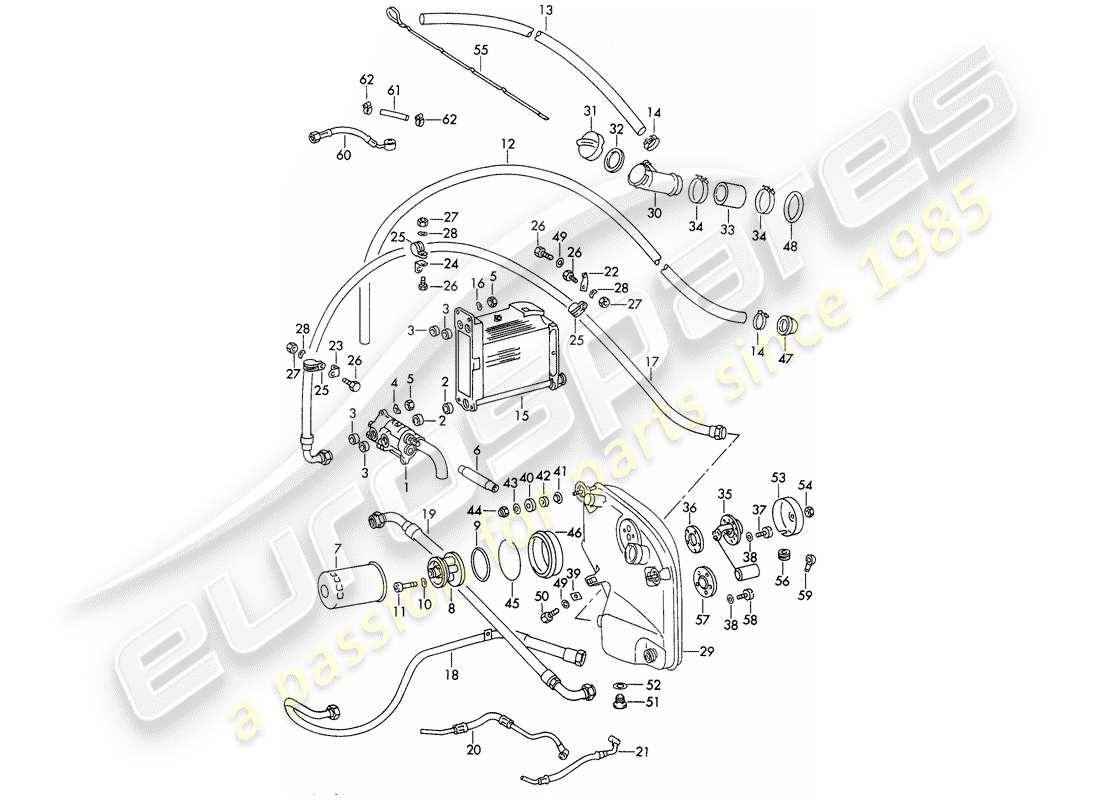 porsche 1968 (911/912) motorschmierung teilediagramm