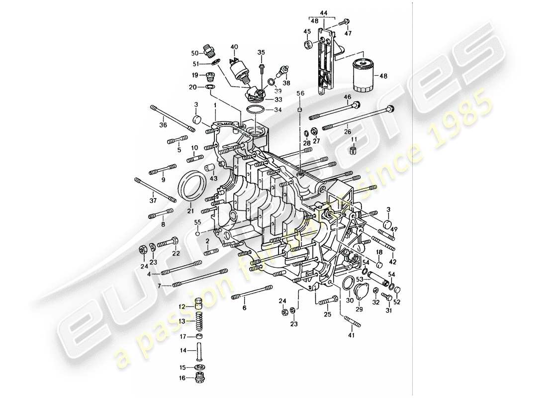 porsche 1998 (993) kurbelgehäuse - reparatursatz für wartung - siehe abbildung: ersatzteildiagramm