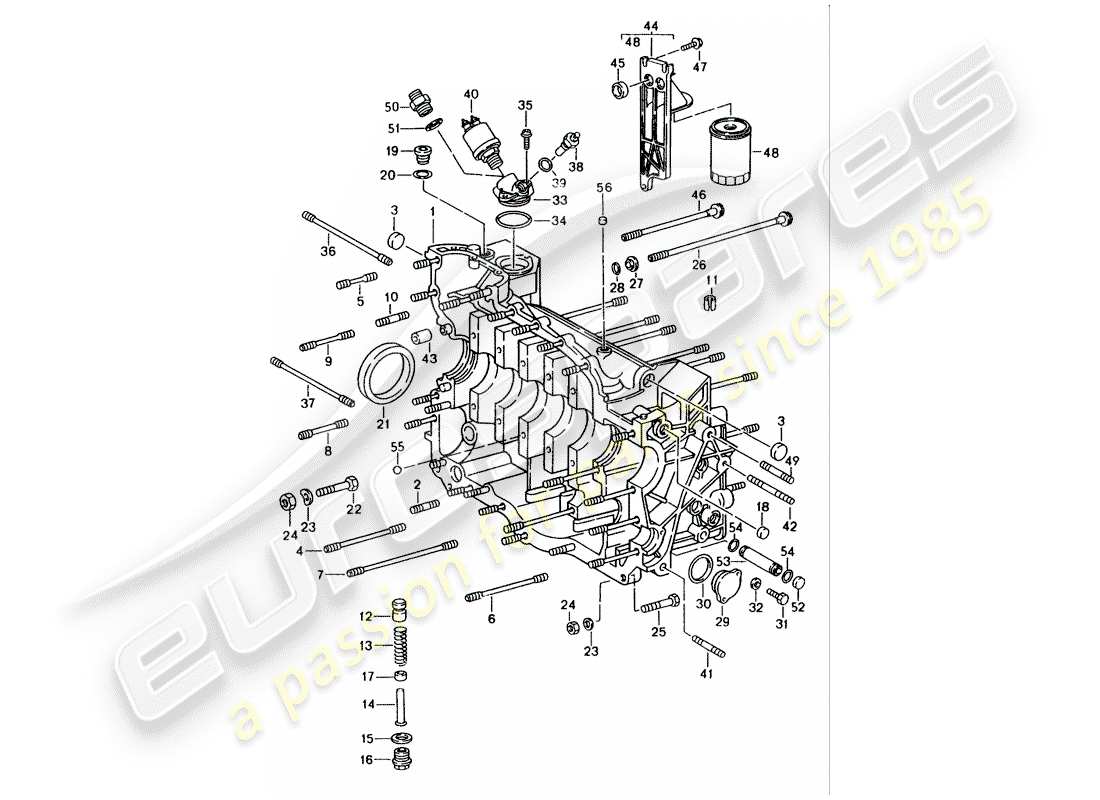 porsche 993 (1998) kurbelgehäuse - reparatursatz für wartung - siehe abbildung: ersatzteildiagramm