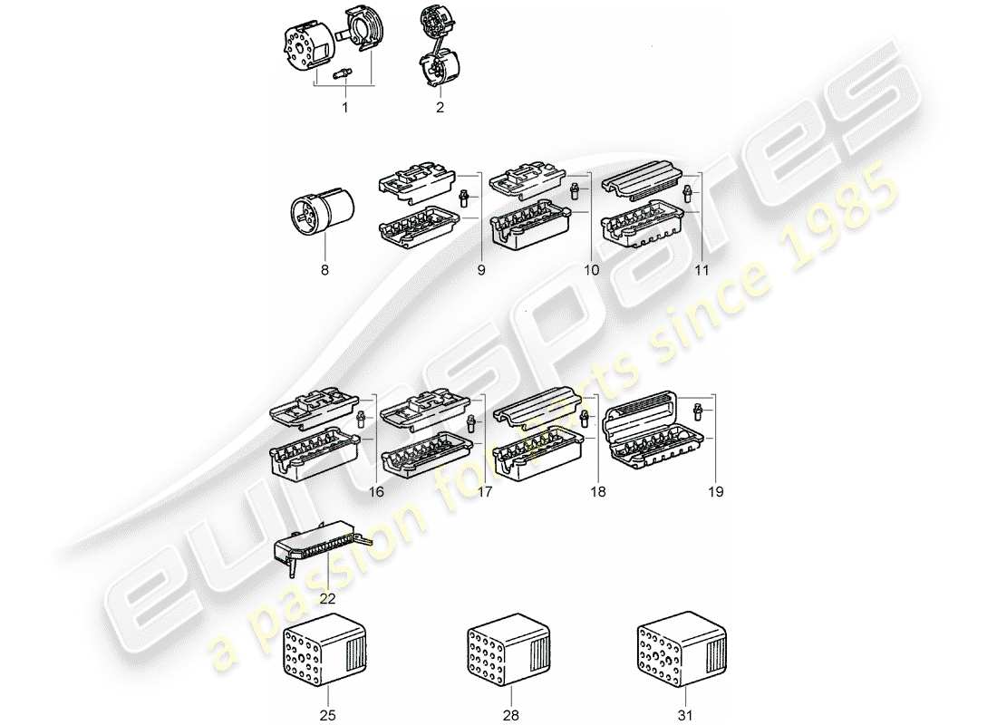 porsche 1983 (911) steckverbindergehäuse ersatzteildiagramm
