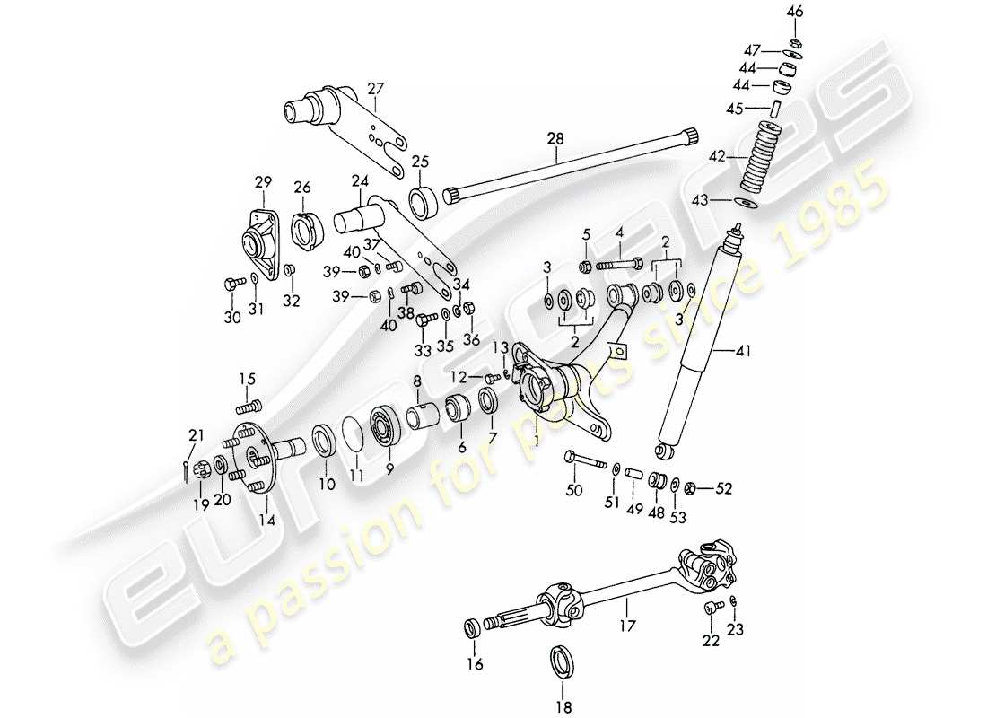 porsche 1969 (911/912) hinterachse - d >> - mj 1968 ersatzteildiagramm