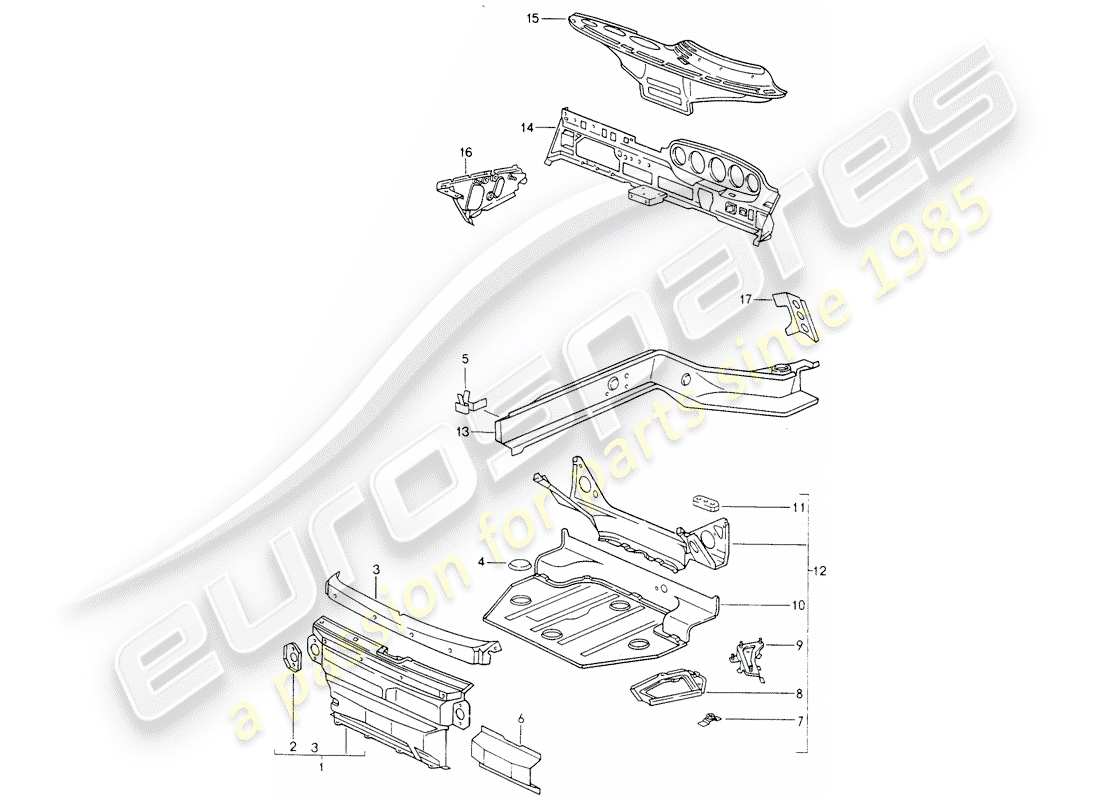 porsche 1994 (993) frame-teilediagramm