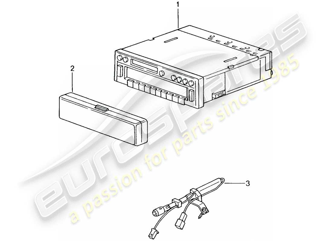 porsche 2005 (996 gt3) radioeinheit ersatzteildiagramm