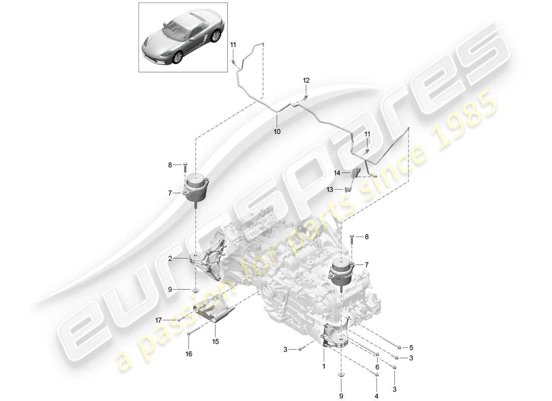 porsche 2017 (718 boxster) motorhebezug ersatzteildiagramm
