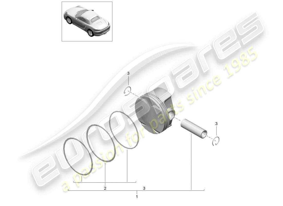 porsche 2020 (718 boxster) kolben teilediagramm