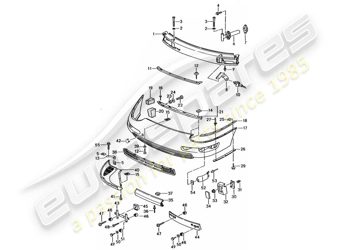 porsche 1995 (993) stoßstange ersatzteildiagramm