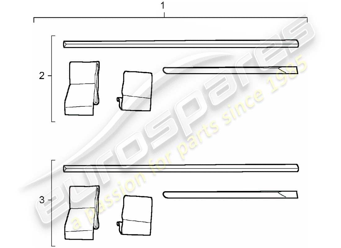 porsche 2018 (tequipment cayenne) schutzstreifen ersatzteildiagramm