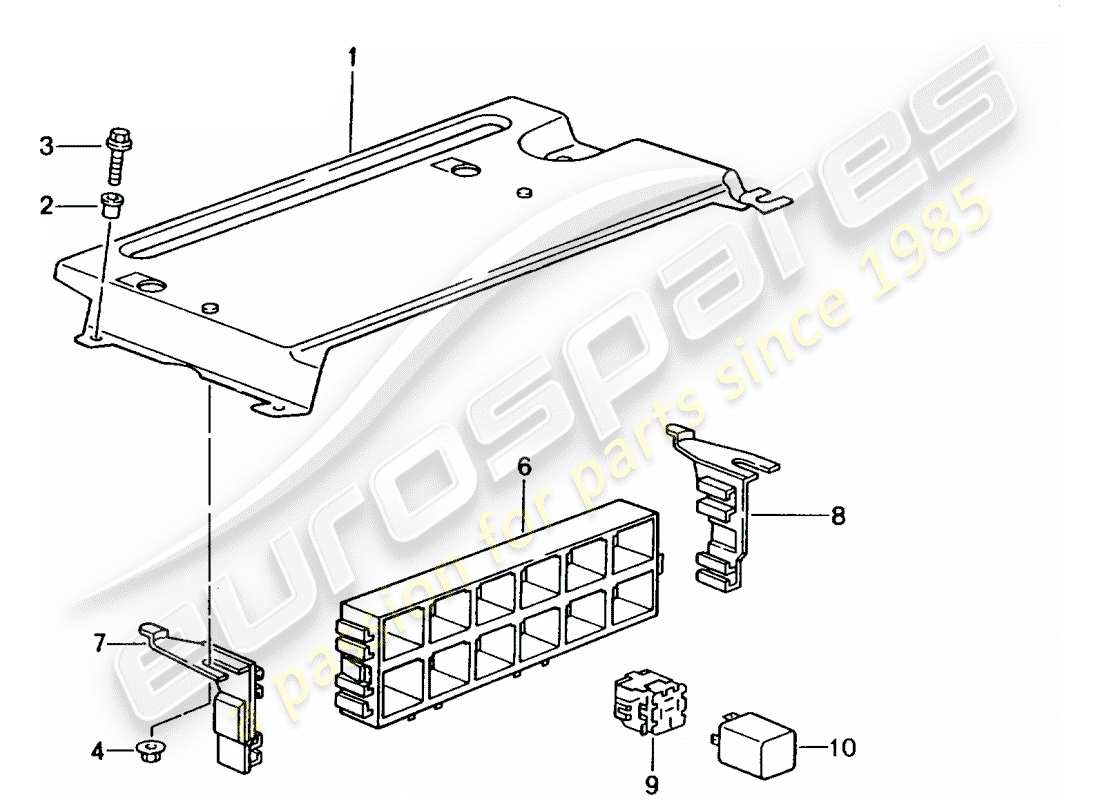 porsche 2005 (996 gt3) sicherungskasten/relaisplatte - hinteres ende ersatzteildiagramm