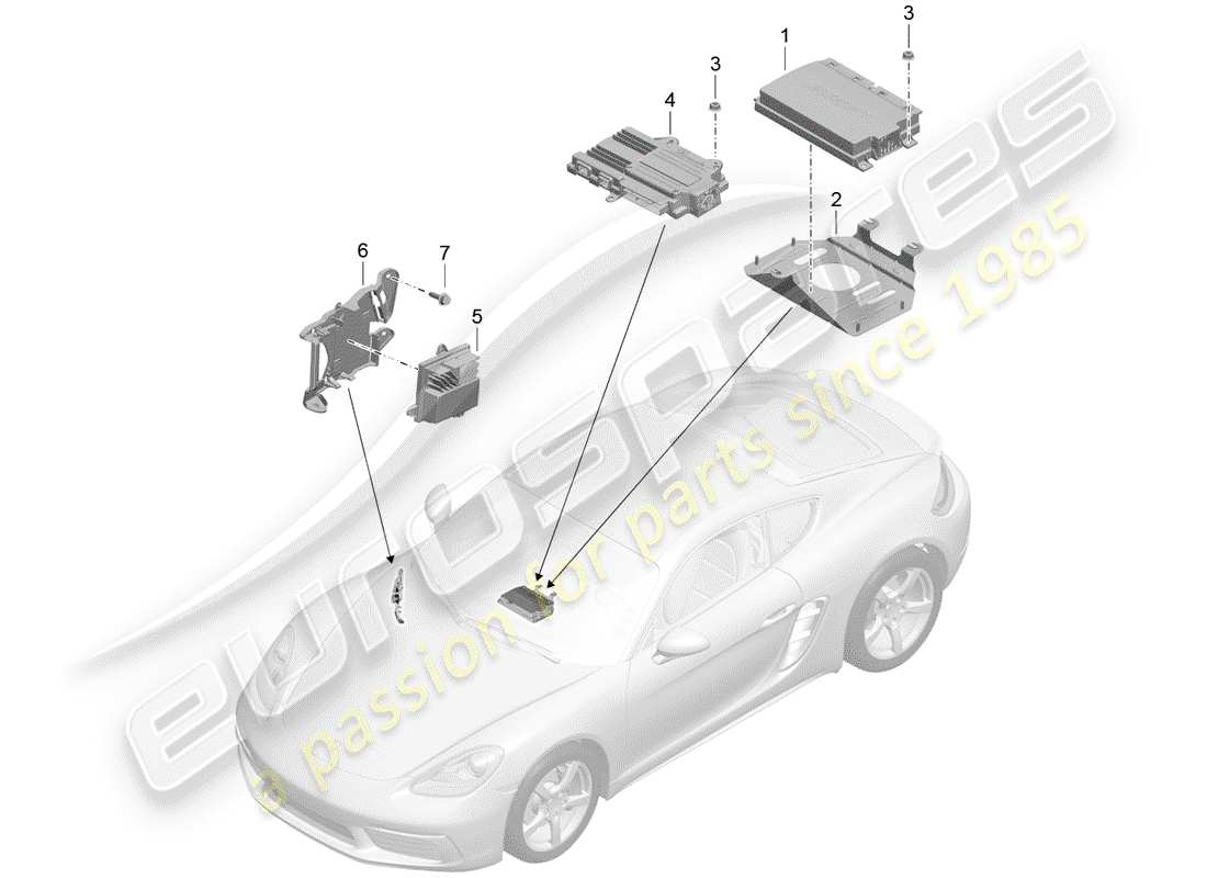 porsche 2020 (718 cayman) verstärker teilediagramm
