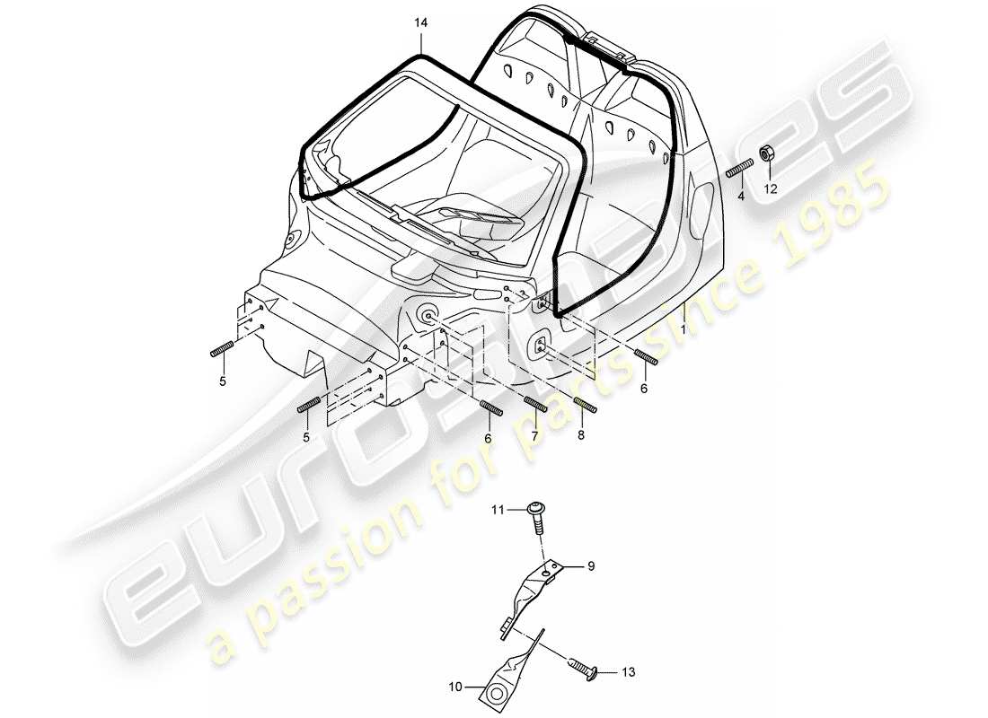 porsche 2006 (carrera gt) monocoque teilediagramm