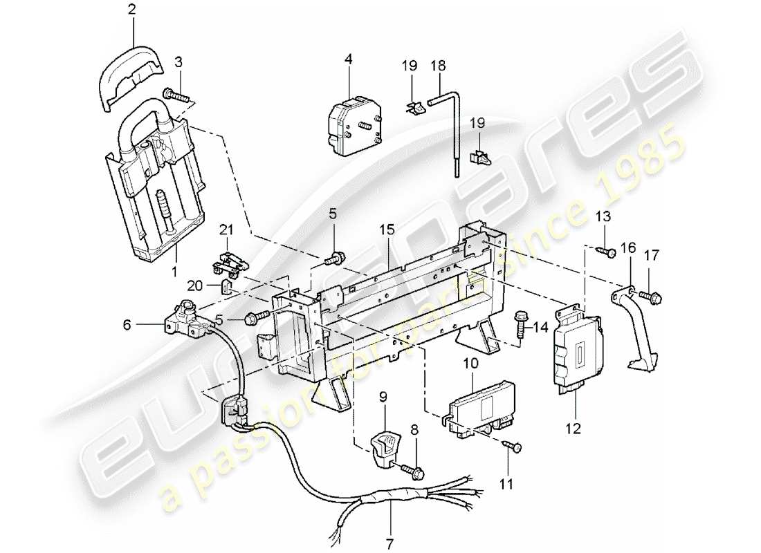 porsche 2001 (996 turbo / gt2) überrollbar teilediagramm