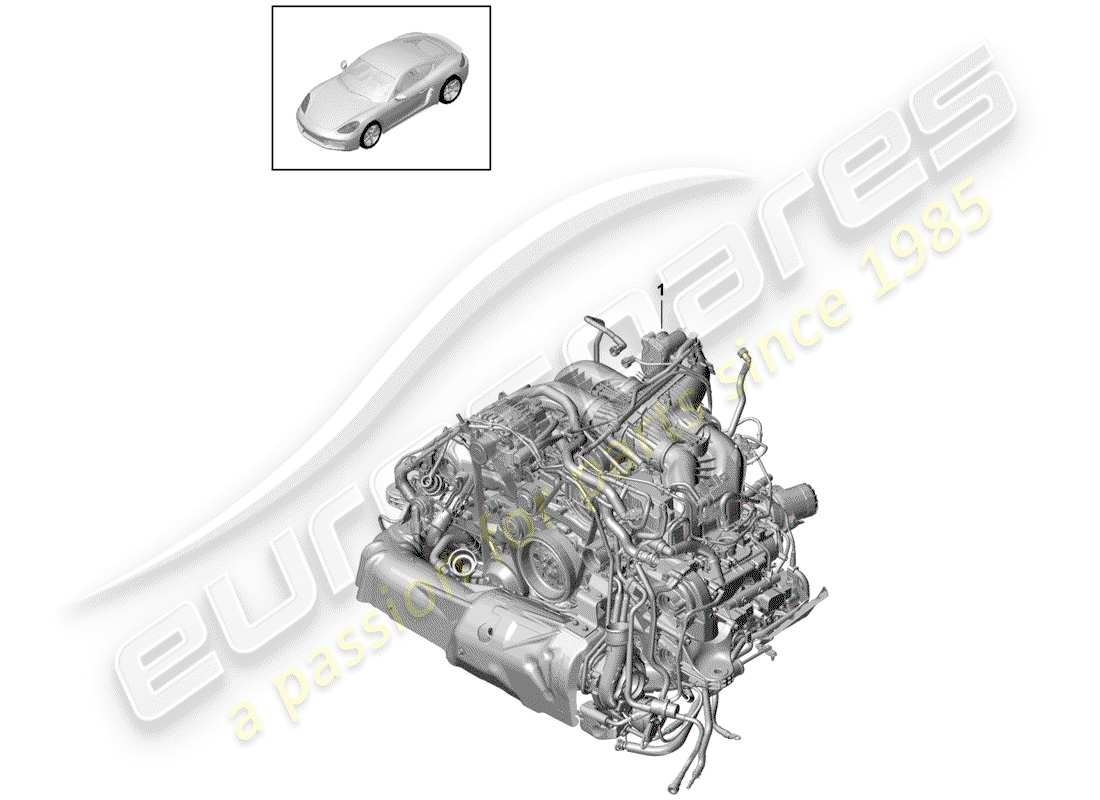 porsche 718 cayman (2020) ersatzteildiagramm für den motorersatz