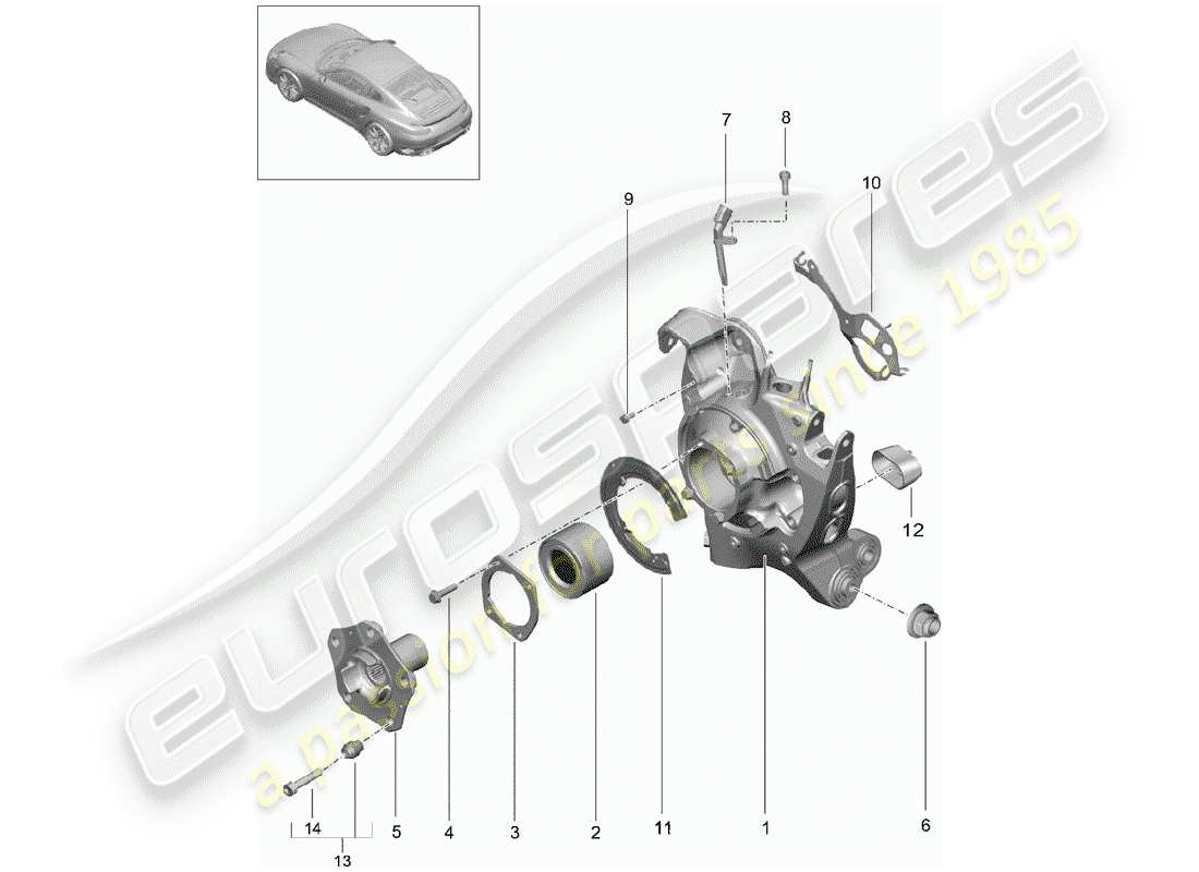 porsche 2019 (991-2 turbo) hinterachse teilediagramm