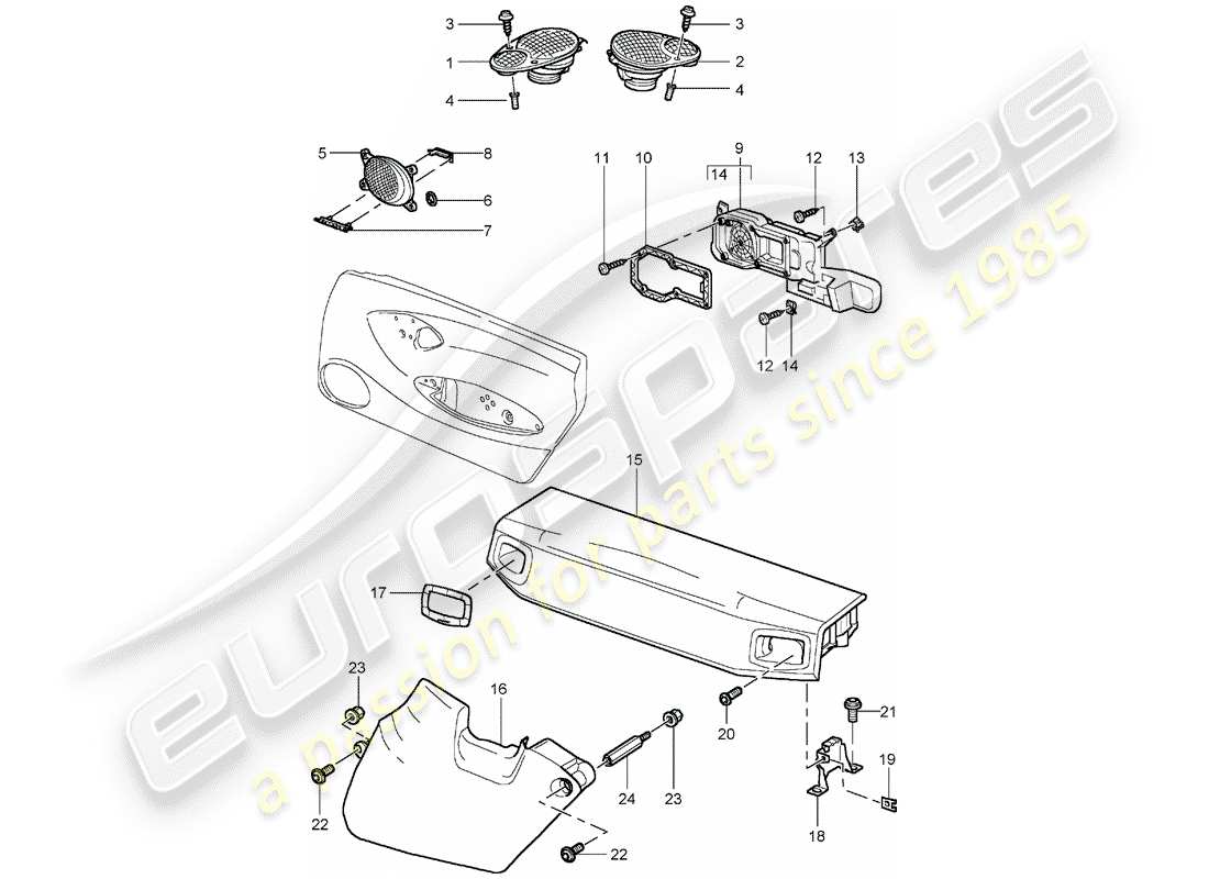 porsche 2002 (996 turbo / gt2) lautsprecher - d - mj 2002>> ersatzteildiagramm