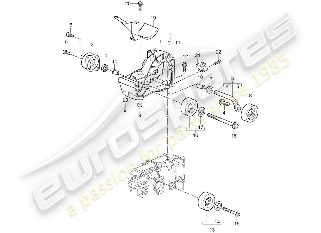 porsche 2007 (987 cayman) riemenspanner ersatzteildiagramm
