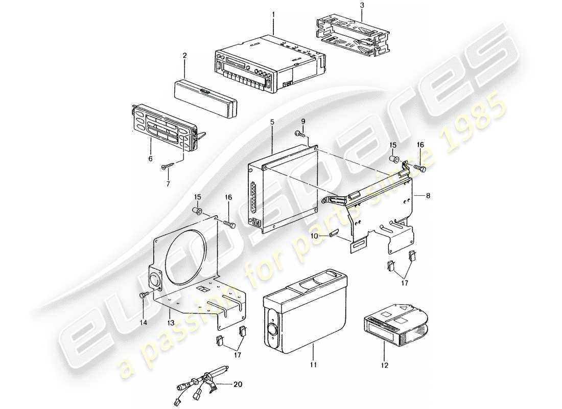 porsche 1999 (986 boxster) radioeinheit - verstärker - d >> - mj 2002 ersatzteildiagramm